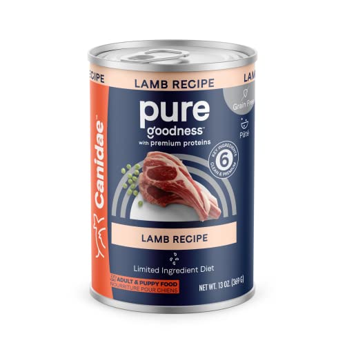 Canidae PURE Limited Ingredient Premium Adult Wet Dog Food, Lamb Recipe, 13 Ounce (Pack of 12), Grain Free Canidae PURE Limited Ingredient Premium Adult Wet Dog Food, Lamb Recipe, 13 Ounce (Pack of 12), Grain Free