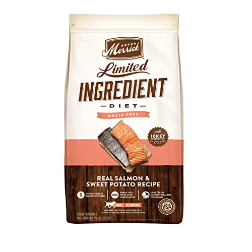 Merrick Limited Ingredient Diet Grain Free Dry Dog Food, Premium And Healthy Kibble, Salmon And Sweet Potato - 22.0 lb. Bag Merrick Limited Ingredient Diet Grain Free Dry Dog Food, Premium And Healthy Kibble, Salmon And Sweet Potato - 22.0 lb. Bag