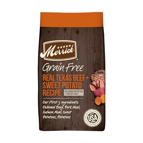Merrick Premium Grain Free Dry Adult Dog Food, Wholesome And Natural Kibble, Real Texas Beef And Sweet Potato - 22.0 lb. Bag