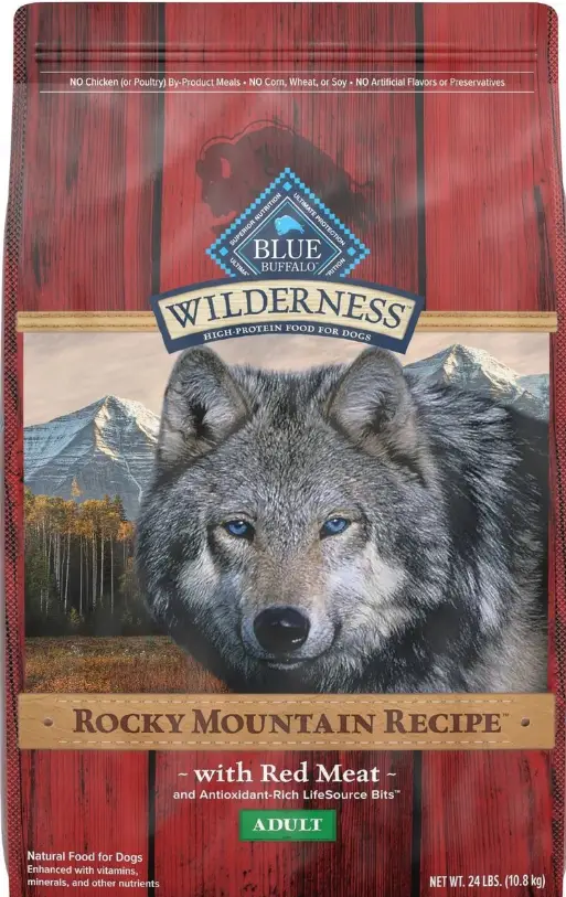 Blue Buffalo Wilderness Rocky Mountain Recipe Adult High Protein Natural Red Meat & Grain