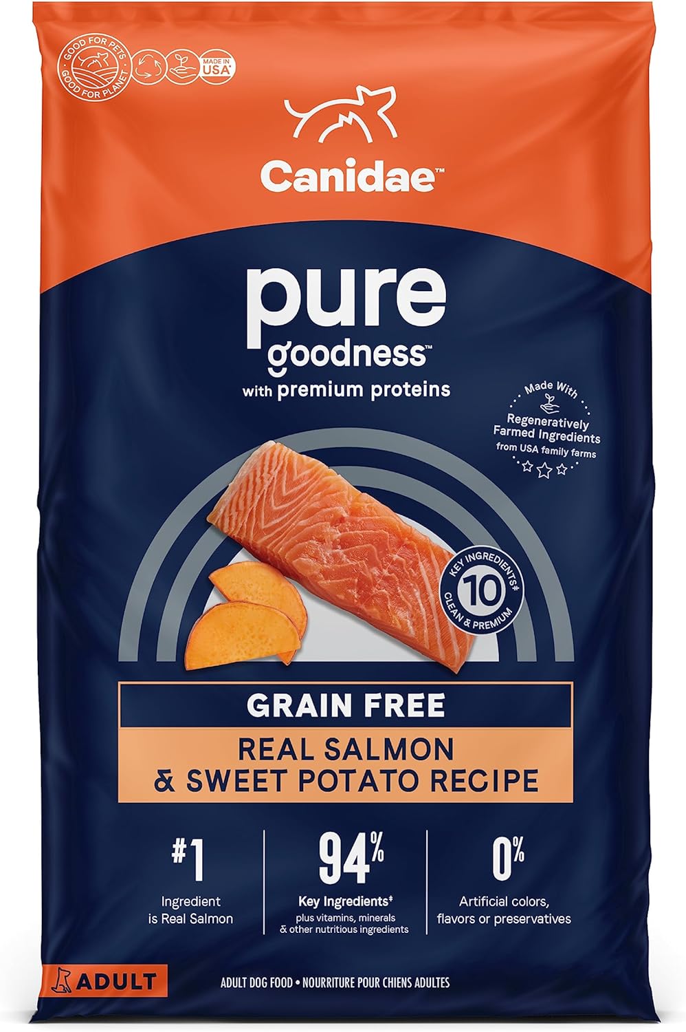 CANIDAE Grain-Free PURE Limited Ingredient Salmon & Sweet Potato Recipe