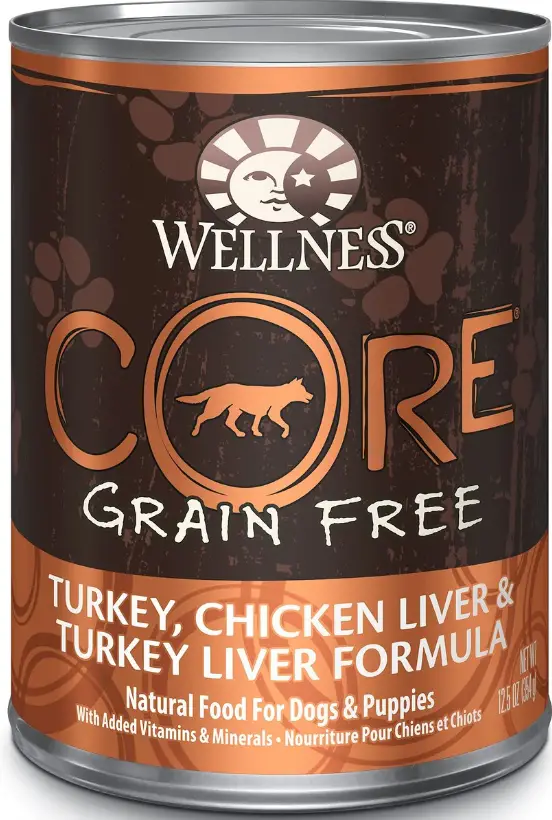 Wellness CORE Grain-Free Turkey, Chicken & Turkey Liver Recipe Canned Dog Food