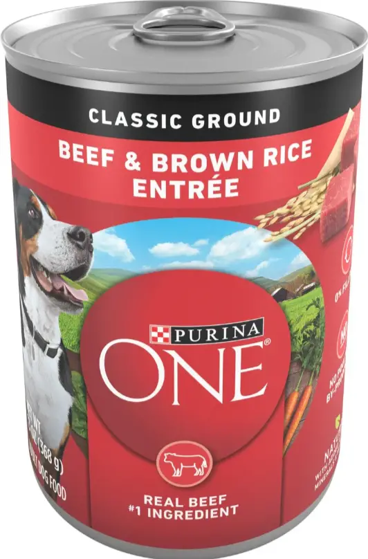 Purina ONE SmartBlend Classic Ground Beef & Brown Rice Canned Dog Food