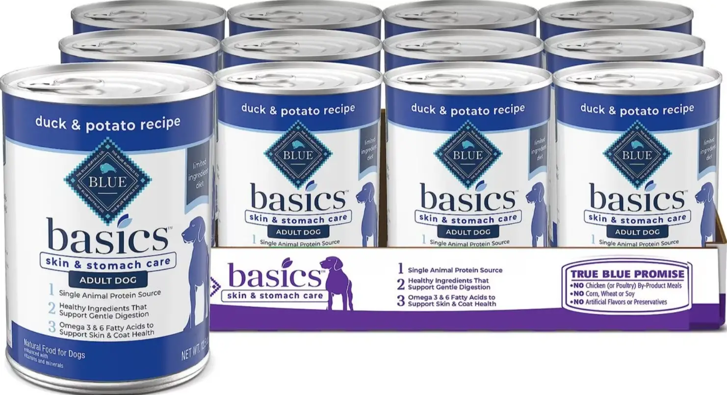 Blue Buffalo Basics Skin & Stomach Care Grain-Free Duck & Potato Adult Canned Dog Food